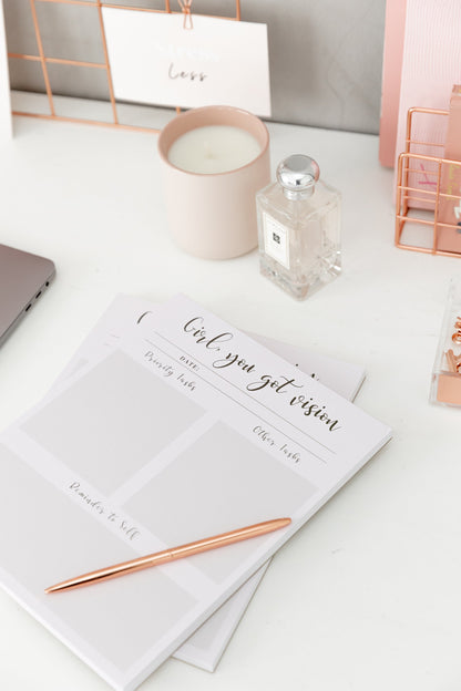 Reflection notepad included in vision board starter kit