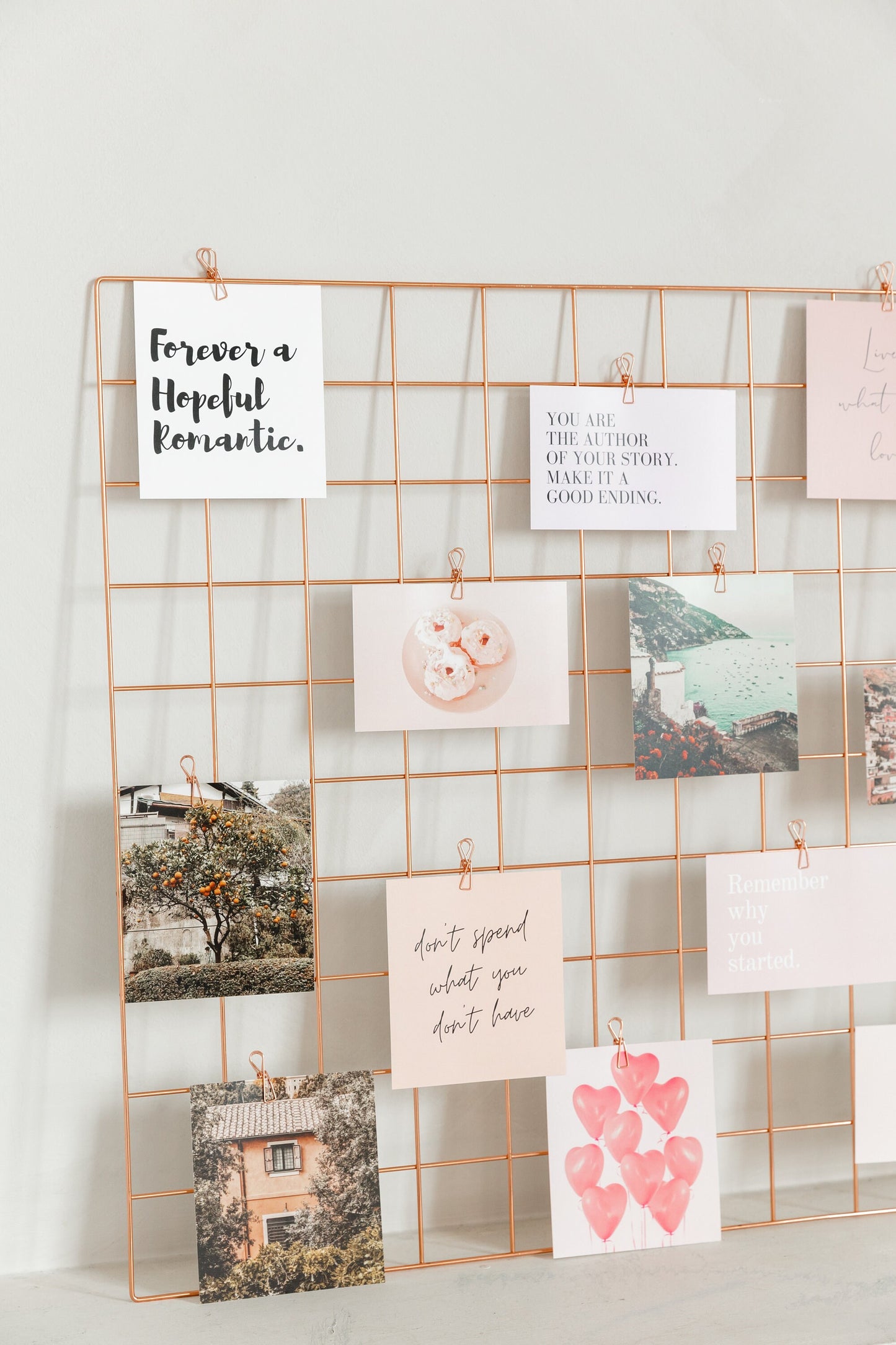 Rose gold clips included in vision board starter kit
