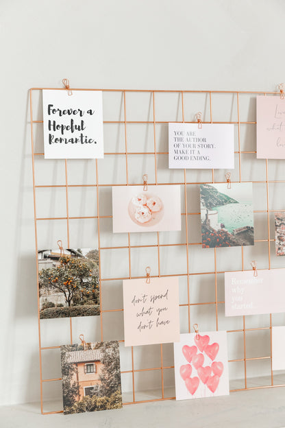 Rose gold clips included in vision board starter kit