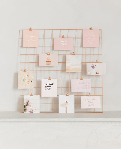 Handmade self-love vision board cards printed on FSC-certified paper in Canada