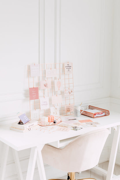 Manifestation cards styled with a journal for setting intentions
