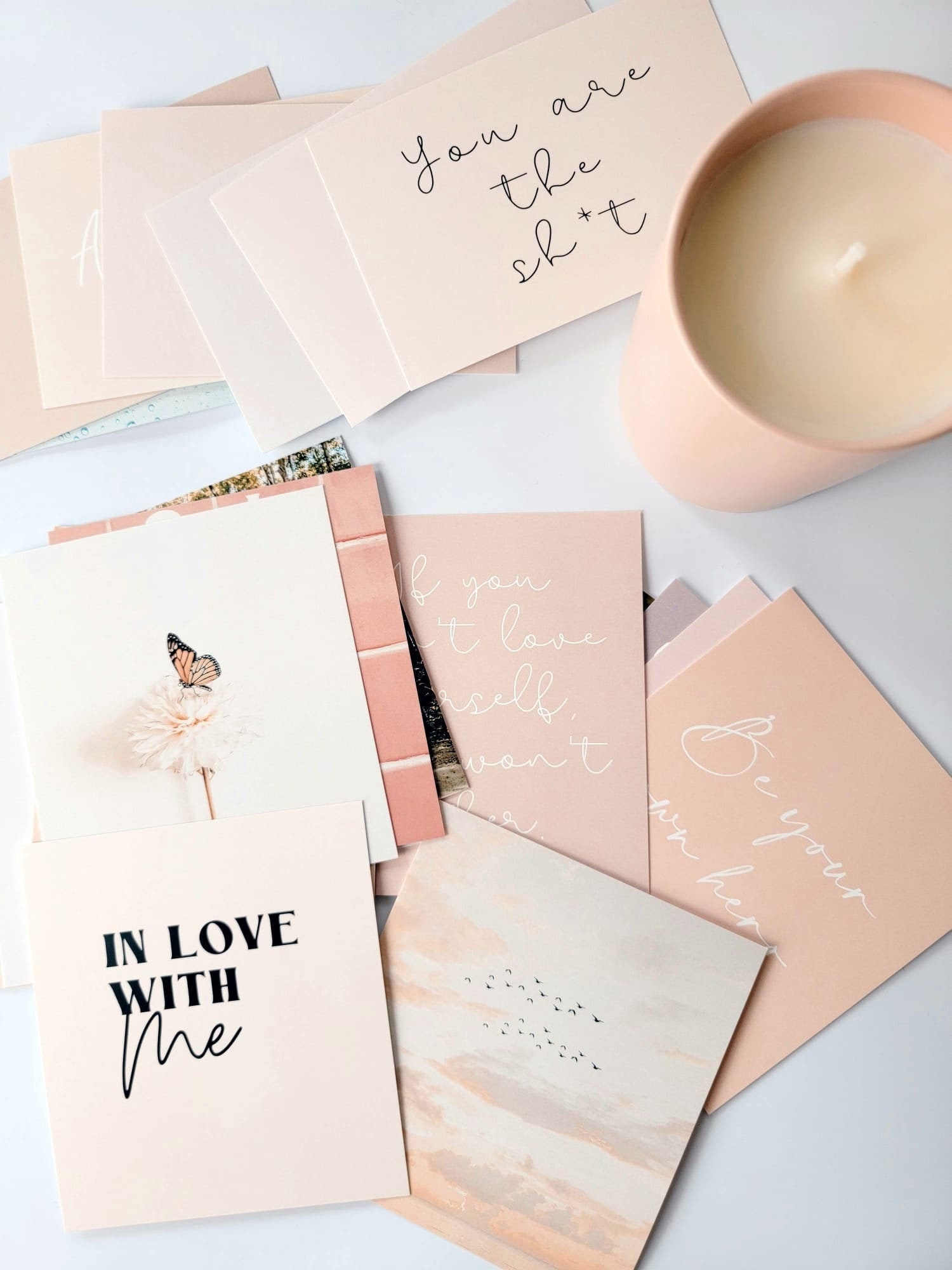 Self-love image cards for creating a soft and inspiring mood board